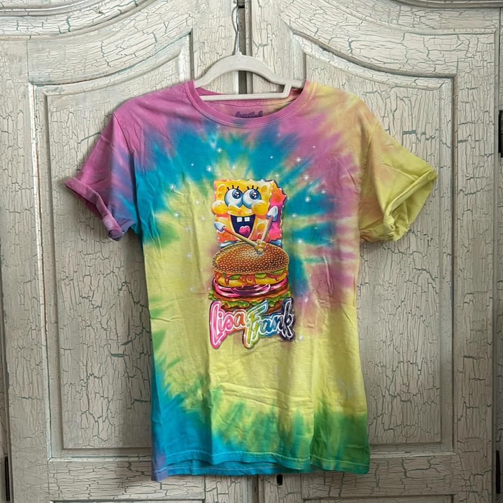 Lisa Frank SpongeBob SquarePants T Shirt pastel Tie Dye